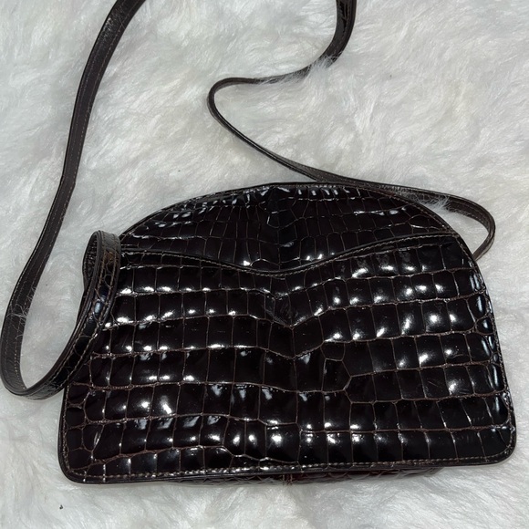 Danielle in Black Embossed Croc